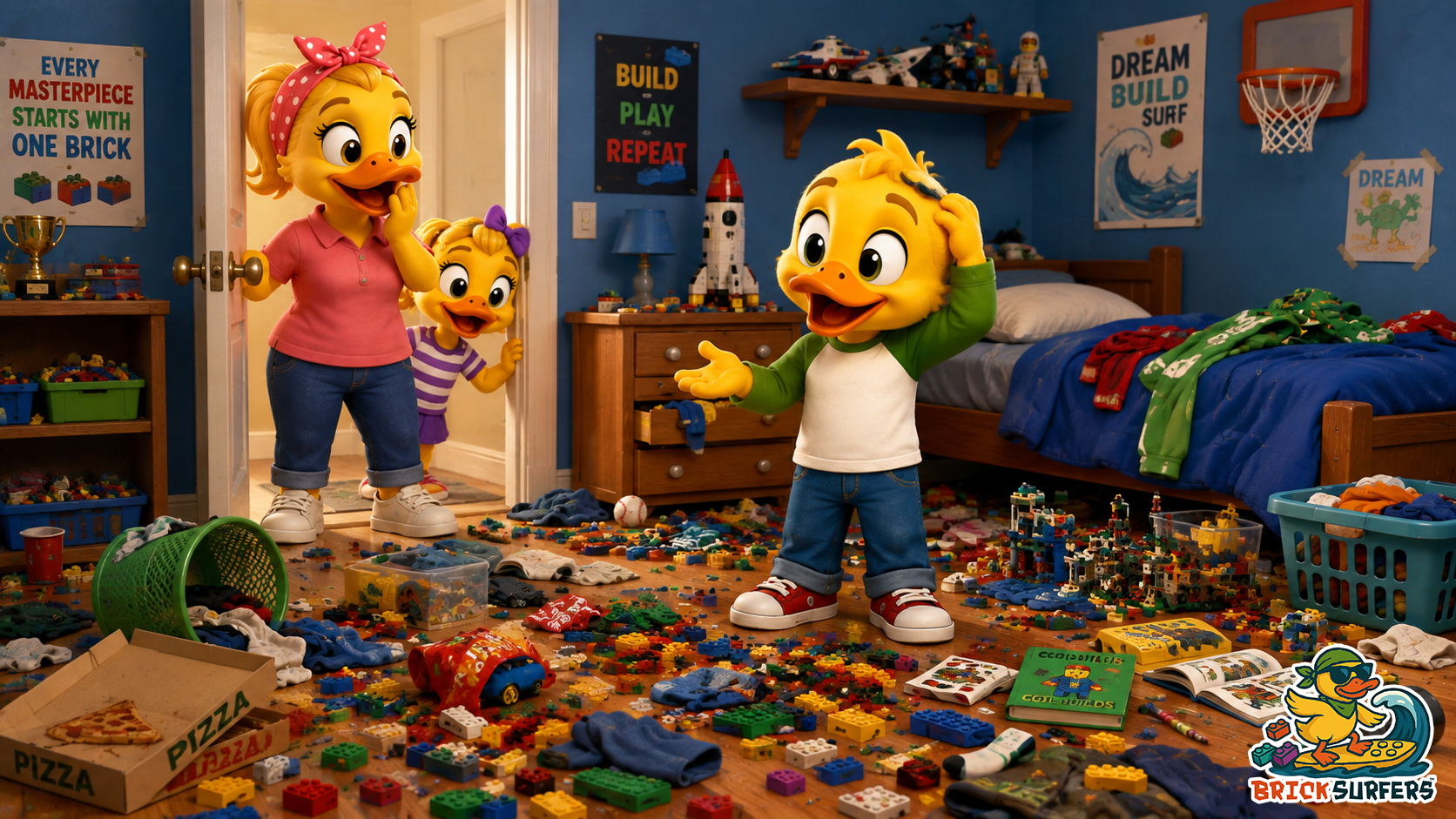 His Bedroom Is Always a LEGO Disaster