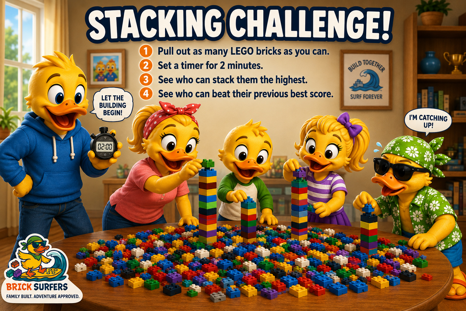 🧱 Saturday Family Time: The 2-Minute Stacking Challenge!